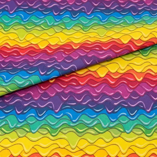 SINGER Rainbow Colorful Wave Cotton Fabric {3}