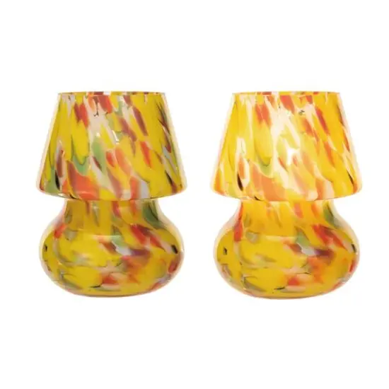 Hello Honey® 7.5" Multicolor Round Blown Glass Table Lamp with Inline Switch {4}