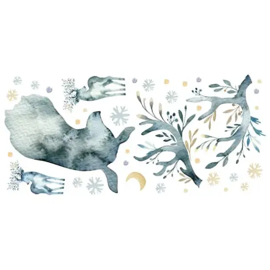 RoomMates Watercolor Winter Deer Peel & Stick Giant Decals {3}