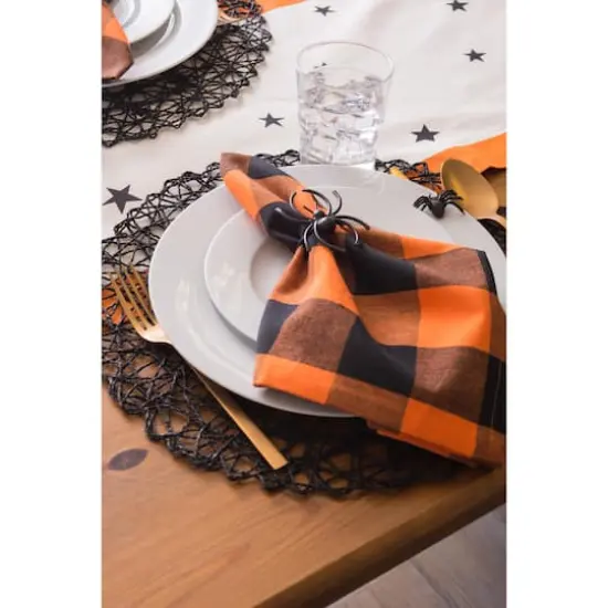 DII&reg; Buffalo Check Oversized Napkin, 6ct. Orange/Black {6}