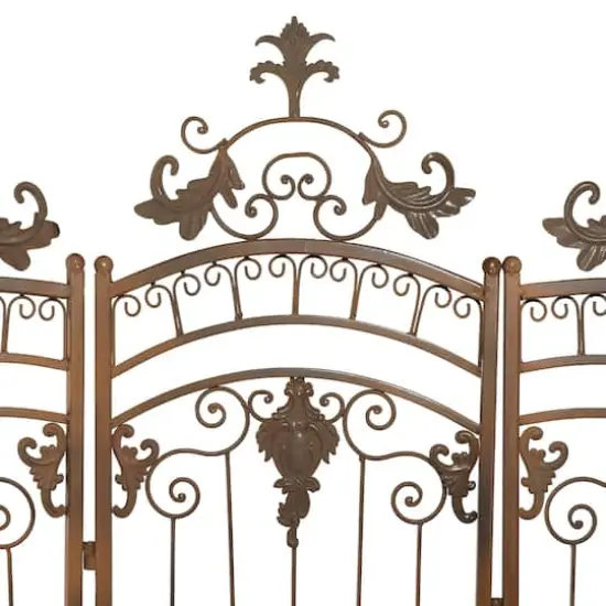 Brown Metal Eclectic Room Divider Screen, 80 " x 80 " x 1 " {4}