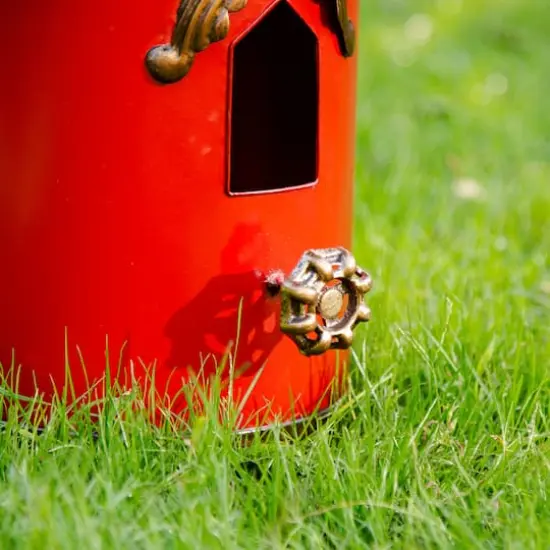 Glitzhome&reg; 32" Red Pagoda Metal Birdhouse {6}