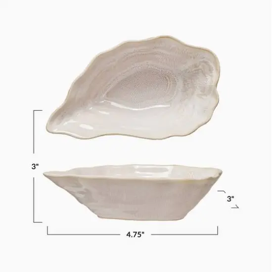 Hello Honey&reg; 7.75" Cream Oyster Shaped Stoneware Bowl {13}