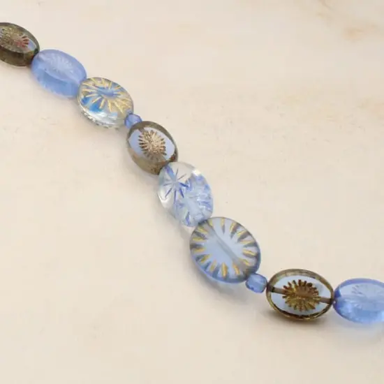 Beam Blue Czech Glass Oval Bead Mix by Bead Landing&trade; {5}