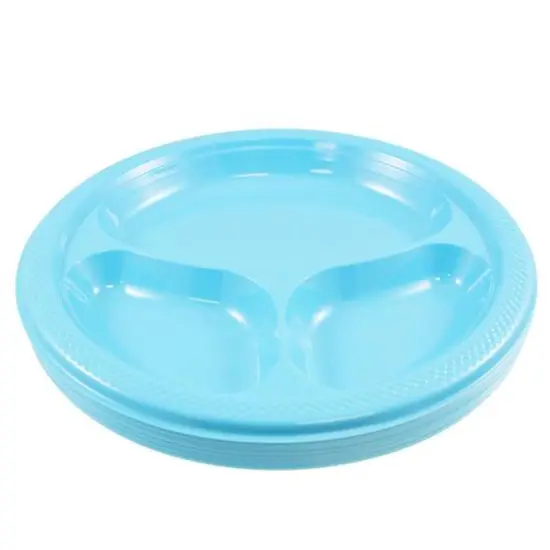 JAM Paper 10.25" Divided Plastic Party Plates, 20ct. Aqua Blue {3}