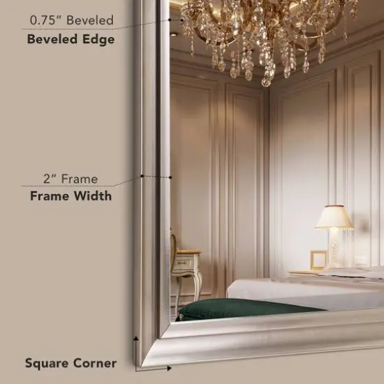 Head West Brushed Nickel Framed Wall Mirror - 40" x 28" {6}