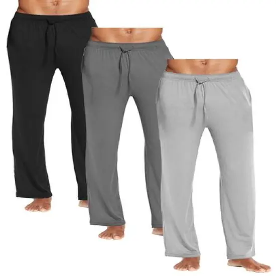 Galaxy by Harvic Men's Classic Lounge Pants 3 Pack Black/Charcoal/Heather Grey {1}