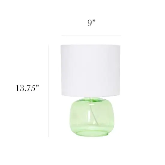 Simple Designs Green & White Glass Table Lamp {4}