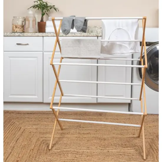 Household Essentials Drying Rack (Bamboo, 20") {3}