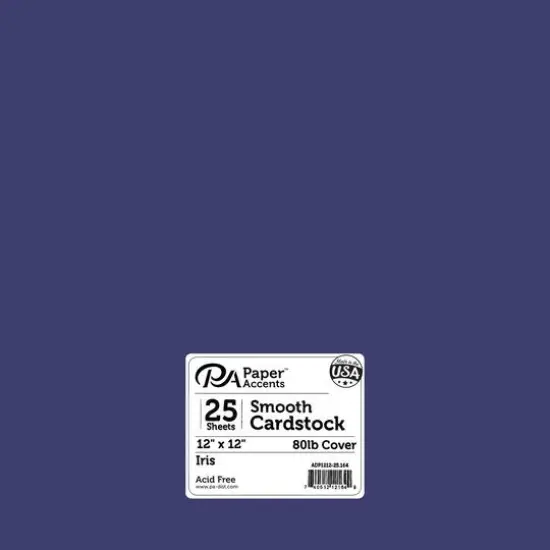 PA Paper™ Accents 12" x 12" 80lb. Smooth Cardstock Paper, 25 Sheets Iris {1}