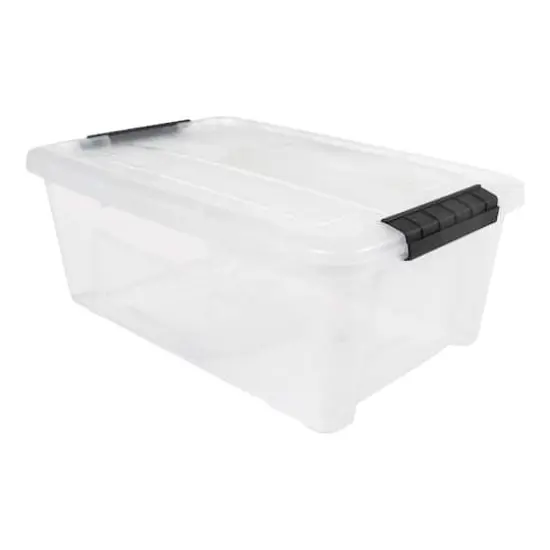 IRIS&reg; 13.5qt. Buckled Clear Boxes with Clear Buckle Lids, 6ct. {3}