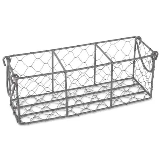 DII&reg; Vintage Gray Chicken Wire Caddy with Clear Jars {5}