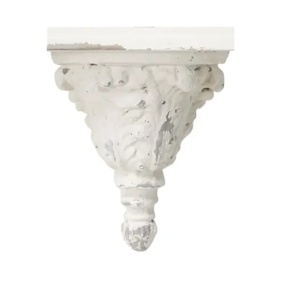 White Wood Vintage Wall Shelf, 11" x 32" x 6" {5}