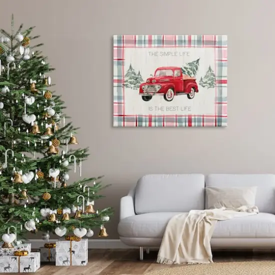 Stupell Industries Simple Life Is Best Plaid Truck Canvas Wall Art {3}