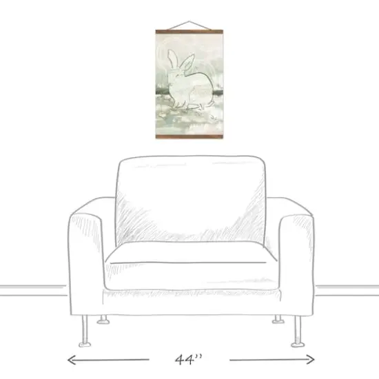 Abstract Rabbit 12" x 18" Teak Hanging Canvas {4}