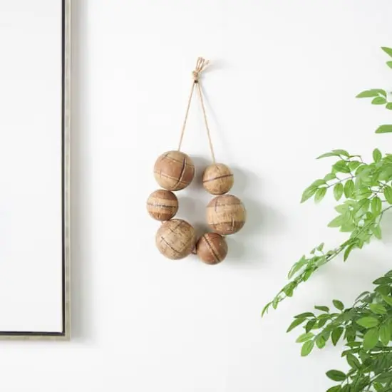 Distressed Brown Handmade Striped 6 Strung Buoy Wall D&eacute;cor {3}