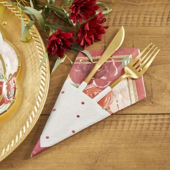 Kate Aspen® Burgundy Blush Floral 2 Ply Paper Napkins, 120ct. {5}