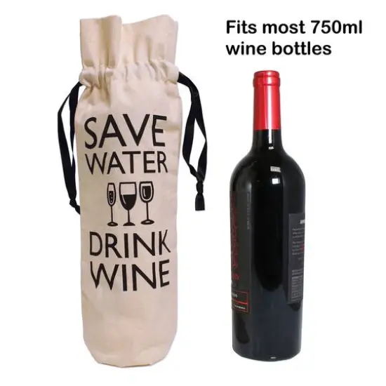 Personality Case&trade; Save Water Canvas Wine Bag {6}