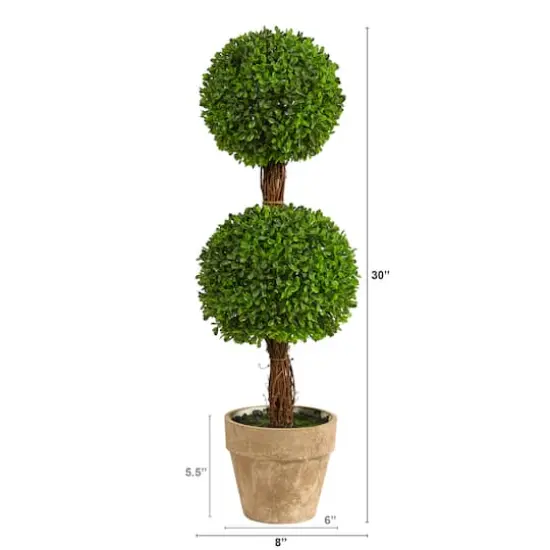 2.5ft. Potted Boxwood Double Ball Topiary Tree {3}