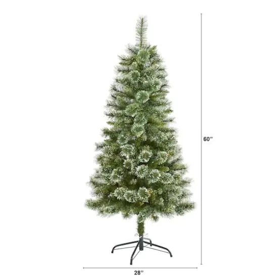 5ft. Unlit Wisconsin Slim Snow Tip Pine Artificial Christmas Tree {3}