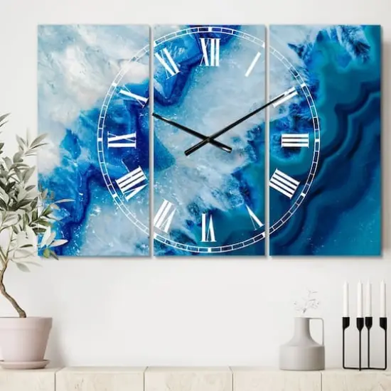 Designart Geode Slice Macro Multipanel Wall Clock {3}