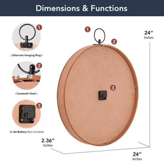 American Clock Co. Vintage Pocket Watch Wall Clock - 27.5" {8}