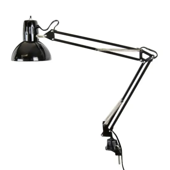 Studio Designs Black Metal Swing Arm Clamp Lamp {3}