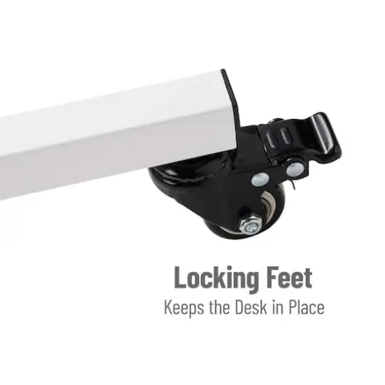 Mind Reader Portable Standing Adjustable Height Rolling Computer Desk {9}