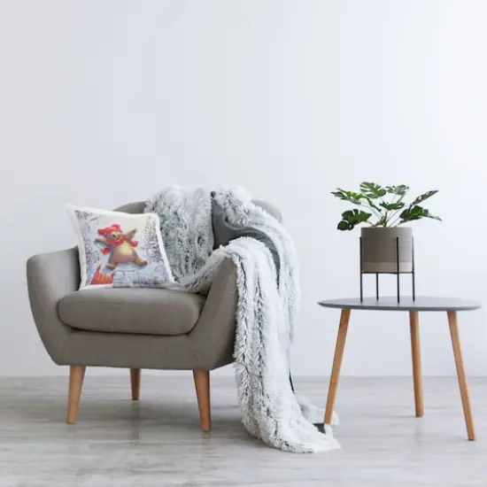 Stupell Industries Snow Angel Bear Smiling Winter Throw Pillow {3}