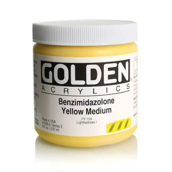 Golden&reg; Heavy Body Acrylic Paint, 8oz. Benzimidazolone Yellow Medium {1}