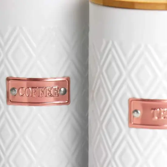 MegaChef White Iron Canister Set {4}