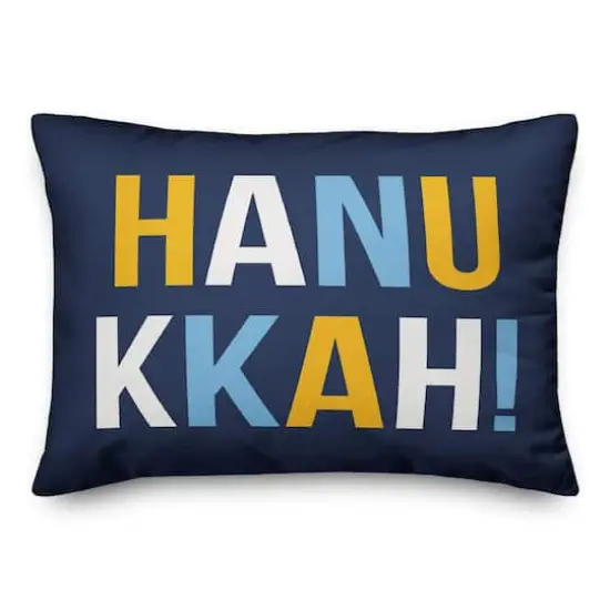 Hanukkah Bold Typography 14x20 Spun Poly Pillow {1}