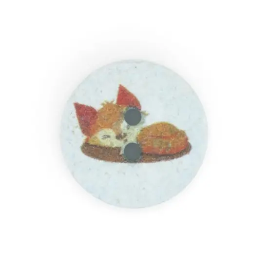 Dritz&reg; 15mm Recycled Cotton Fox Button, 9ct. Light blue {5}