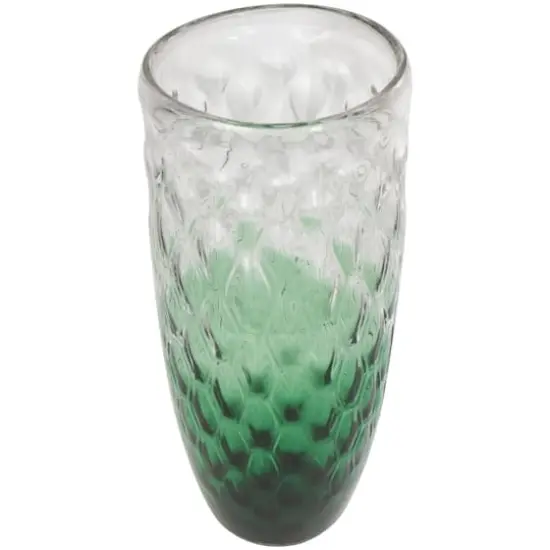 24" Green Ombre Handmade Glass Vase {4}