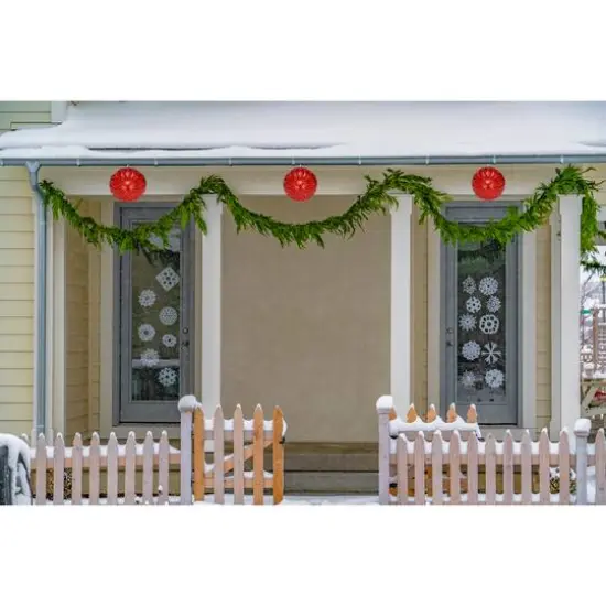 6" Red LED Hanging Crystal Sphere Ball Outdoor Decoration {3}