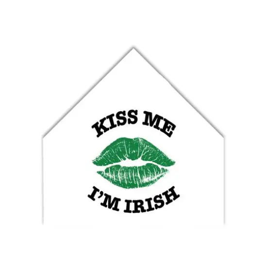Kiss Me Irish 12" x 12" House Shaped Canvas {1}