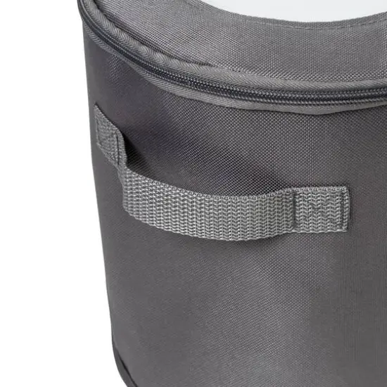 Honey Can Do 10" Gray Round Dinnerware Storage Box {7}