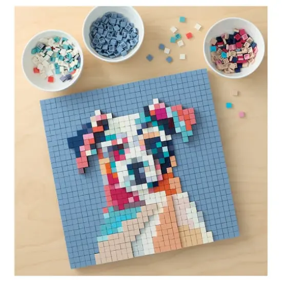 10" x 10" Colorful Dog Pixelated Brick Art Kit by Make Market&reg; {1}