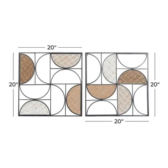 Brown Metal Contemporary Wall D&eacute;cor Set {7}