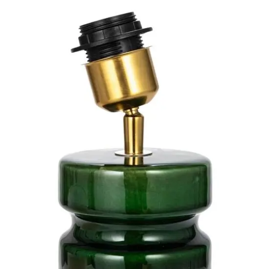 Hello Honey&reg; 23" Green Ceramic LED Table Lamp with Natural Linen Shade {5}