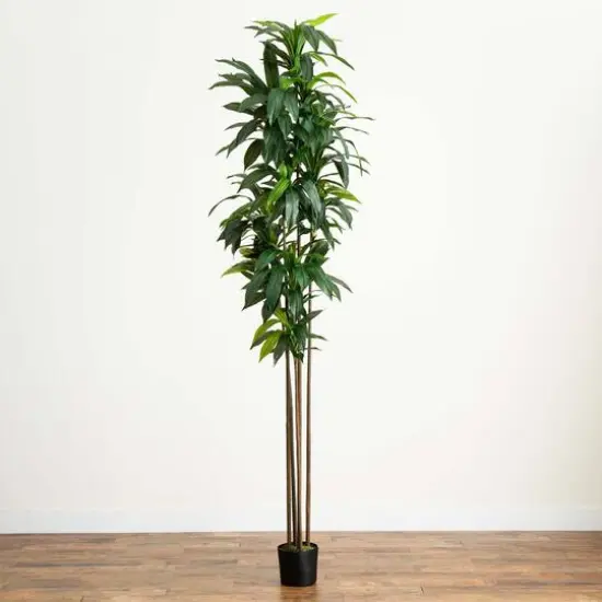 10ft. Potted Green Artificial Dracaena Tree with Real Touch Leaves {7}