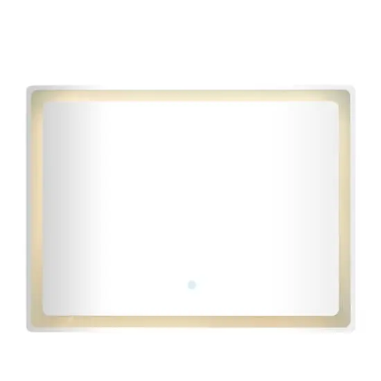 Clear Glass Modern LED Mirror, 39" x 1" x 30" {5}