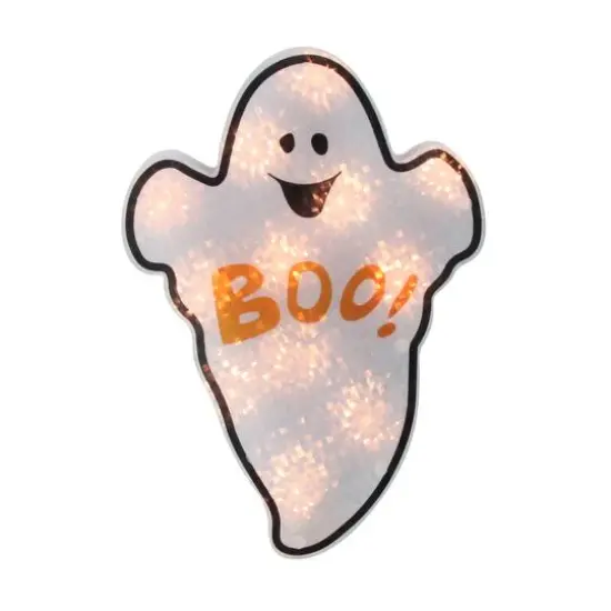 Lighted Holographic Ghost Halloween Window Silhouette Decoration {1}