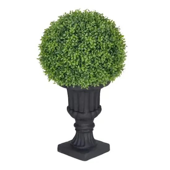 2ft. Single Ball Topiary Boxwood Artificial Tree in Decorative Urn {1}