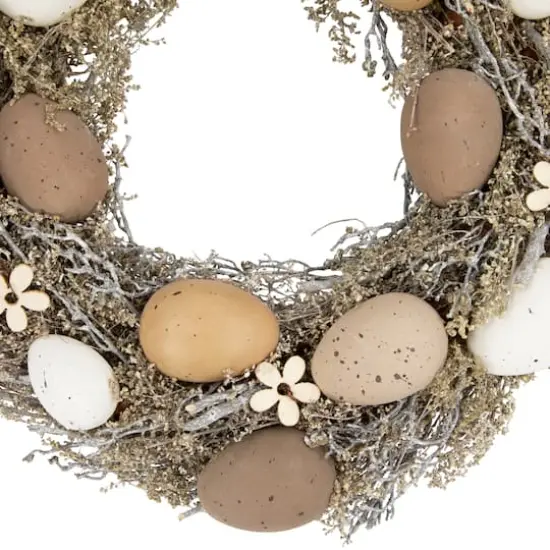 12" Natural Earth Speckled Egg Easter Twig Wreath {5}