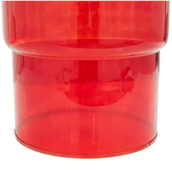 19" Glass Modern Accent Table Red {5}