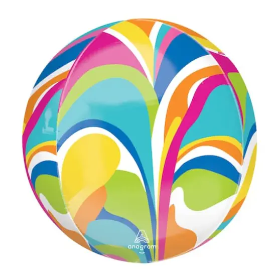 Orbz&reg; 16" Vibrant Marble Foil Balloon {1}