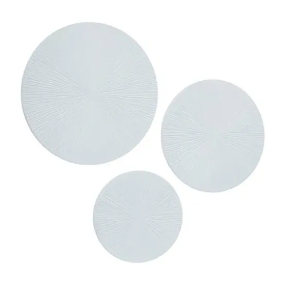 CosmoLiving by Cosmopolitan Set of 3 White MDF Contemporary Wall Decor, 24" x 24" {3}