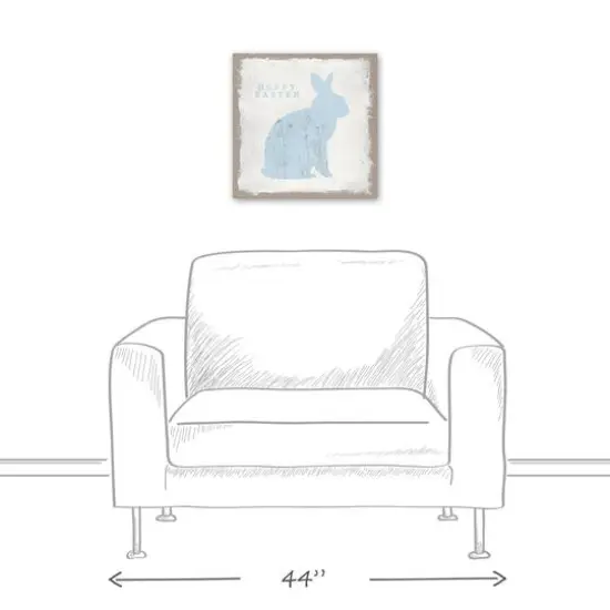 Hoppy Easter Bunny Silhouette 16" x 16" Canvas Wall Art {6}