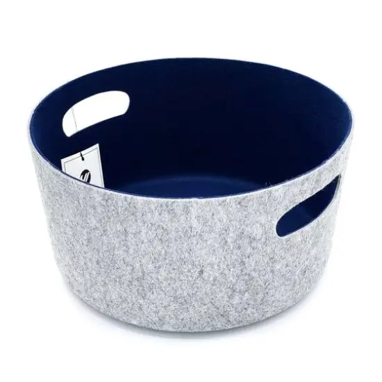 Welaxy 15" Felt Round Basket Navy {5}